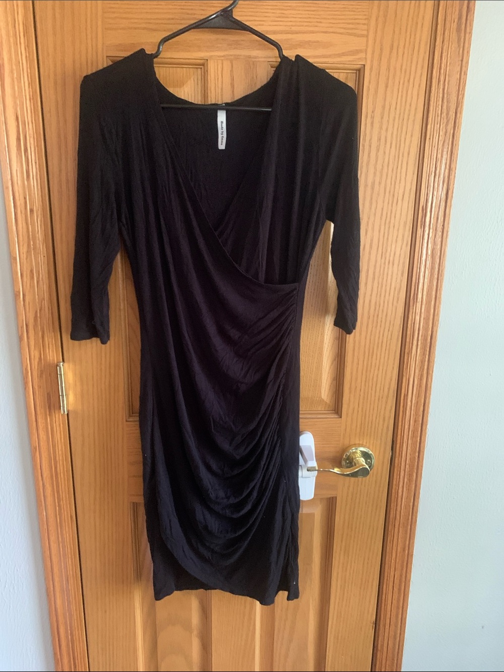 Women's Black Ruched Dress by Made by Emma